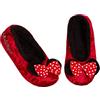 Disney Pantofole Minnie Mouse per donne ragazze adolescenti Slip On Ballet Pump Slipper calzini, Rosso, 37 EU