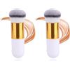 Gosknor 2pz Pennello Autobronzante per Viso & Corpo, 11cm Setole Ultra Morbide e Fitte Applicatore Trucco Autobronzante per Fondotinta Autoabbronzante senza Aloni & Crema Liquida (Oro Bianco)