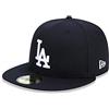 New Era MLB League Basic 59Fifty Los Angeles Dodgers Snapback cap, Uomo, Black White, 6 7/8 (54.9 cm)