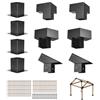 VEVOR Kit Staffe per Pergola con Tetto a Punta, per Legname 92 x 92 mm in Dimensioni Reali, Staffe per Gazebo a 3/4 Vie, Basi per Pali e Staffe di Colmo per Pergole Esterne, Gazebo e Capannoni, 14 PZ