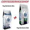 Caffè Borbone 2 KG GRANI CAFFE' BORBONE : 1 KG MISCELA BLU + 1 KG MISCELA DEK