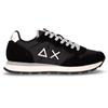 SUN68 Tom Solid Sneaker In Pelle E Tessuto Nero - Uomo - Nero
