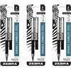 Zebra Technologies Zebra F-301 - Penna a sfera compatta retrattile, in acciaio inox, punta fine, 0,7 mm, inchiostro nero, 2 pezzi (confezione da 3)