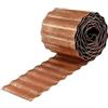 Relaxdays Bordo per prato Relaxdays, 5 m x 15 cm, acciaio effetto ruggine, rotolo, bordo flessibile per aiuole e prati, marrone