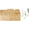 KitchenCraft Set di formaggi in bambù della collezione Schiaccianoci, 4 pezzi, confezione regalo, ceramica, marrone