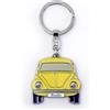BRISA VW Collection - Maggiolino Portachiavi in Scatola Regalo | Volkswagen Ciondolo Decorativo, Anello Diviso, Stile Retrò, Lega di Zinco-Alluminio Smaltata, Giallo