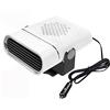 Riloer Sbrinatore per Riscaldatore per Auto, 12V 150W Sbrinatore per Parabrezza 2 in 1 per Auto, Accendisigari Portatile Ventola per Auto Regolabile a 360 ° Ventola di Riscaldamento, Bianco