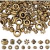 SOFPLATE 1 scatola 300 pezzi 15 stili Bronzo Antico Perline Distanziatrici MetAllos Perline Tibetane Sfusi Lega Assortita A Forma di Cuore Colonna Rotonda Fiore Bicono Perline Piccole Piatte per Bracc