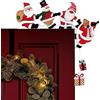 Generico Decorazione per angoli della porta di Natale - Decorazione del festival Elk Festival di legno Babbo Natale, Ornament a parete creativa | Decorazone sospesa per l'angolo per le vacanze per casa