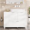 FORABAMB Mobile Sottolavabo Bagno con Ripiano Laterale Portaoggetti, Mobile Sottolavabo per Bagno con 2 Ante e 1 Cassetto, Sotto Lavabo Bagno con 1 Ripiano Regolabile e Piedini, 70x35x60 cm, Bianco