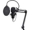 GXTrust 270 Emita II Microfono con Braccio Regolabile, Filtro Pop, Pattern Cardioide 192 kHz/24 bit, Microfono Gaming USB per Podcast Youtube, ASMR, Streaming, Twitch, PC, PS4, PS5, Nero