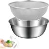 Generic Scolariso - Scolapasta In Acciaio Inossidabile | Scolapasta Con Colino Per Alimenti | Cestino Scolapiatti Da Cucina | Cestello Colino Con Ciotola Per Mescolare Frutta, Verdura, Pasta Cotta, Uso Cucina