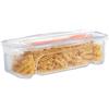 Generic Pentola per pasta a microonde, 28,5 x 13,3 x 8 cm, per spaghetti e noodle, resistente al calore, trasparente, con coperchio, contenitore per frutta da 380 g per frigorifero,