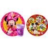 Disney 8 Piatti Carta 23 cm per Feste e Compleanni Tema Disney Minnie Mouse.