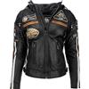 URBAN 5884 Giacca da motociclista da donna con protezioni, giacca in pelle di agnello, protezioni per schiena, spalle e gomiti | Nero | M