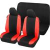 Auto Accessori Lupex Coprisedili Auto Compatibili con Seicento 600, Made In Italy, Tessuto Policotone, Anteriori e Posteriori (Nero - Rosso)