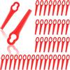 OFFCUP Lame in Plastica, 110 Pezzi Lame di Ricambio in Plastica, Lame per Tagliaerba Plastica, Lame per Decespugliatori di Plastica per Einhell GC-CT 18/24 Li,ECC (Rosso)