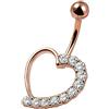 PIERCINGO Piercing per ombelico con ciondolo in acciaio chirurgico 316L, in acciaio inox 316L, a banana, a forma di pancia, per ombelico, 1,6 mm x 10 mm