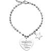 Beloved ❤️ Bracciale da donna, braccialetto in acciaio con cristalli briolè neri emozionale - frasi, pensieri, parole con charms - ciondolo pendente - misura regolabile - incisione (SILVER MOD 3)