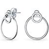 Bling Jewelry Orecchini A Cerchio Grande Con Perno A Cerchio Aperto E Sottile Di Forma Geometrica Per Donne In Argento 925 Con Diametro Di 1,75 Pollici