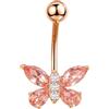 PIERCINGO Piercing per ombelico con ciondolo in acciaio chirurgico 316L, in acciaio inox 316L, a banana, a forma di pancia, per ombelico, 1,6 mm x 10 mm