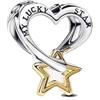 Feitery Compatibile con ciondoli da donna con pupazzo di neve My Lukcy Star Charm bracciali e collane con fiocchi di neve, Zirconia cubica