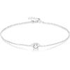 SILBERTALE Braccialetti da donna a forma di cuore, in argento Sterling 925, dorati, semplici e graziosi, Eine Grösse, Metallo, Non pietra preziosa