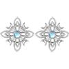CUPENDA Orecchini a forma di nodo di strega, in argento Sterling 925, triquetra, nodo celtico, pietra di luna, gioielli irlandesi, regalo da donna