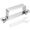 sourcing map Morsetto per tubo quadrato a forma di U, staffa a forma di U, 70 x 35 mm, in acciaio inossidabile 304, morsetto per cinghia quadrata con dadi e chiave per tubi porta chiusa ringhiere
