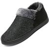 Mishansha Uomo Memory Foam Pantofole Calde Ciabatte Invernali Antiscivolo Cotone Peluche Casa Mocassino Caldo Slipper Morbido Home Scarpe Inverno, Nero 43