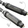 KabelDirekt - Cavo TOSLINK, cavo audio ottico con perdita di segnale dello 0% e cappuccio protettivo - 15 m (Cavo ottico audio digitale, S/PDIF, soundbar/amplificatore, XBO/PS, nero)