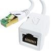 KabelDirekt - Cavo di prolunga LAN ed Ethernet, costruita per resistere agli urti - 1 m (10 Gbit/s, Cavo CAT 7 da Maschio a femmina, RJ45, estensione dei cavi di rete alla massima velocità, bianco)