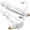 KabelDirekt - Cavo TOSLINK, cavo audio ottico angolato a 90° con perdita di segnale dello 0% - 10 m - Fibra ottica (S/PDIF, soundbar, XBO/PS, bianco)