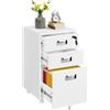 Yaheetech Cassettiera da Scrivania con 3 Cassetti Salvaspazio Archivio Schedario Portadocumenti Mobiletto da Ufficio Rimovibile con Ruote per Ufficio Studio (Bianco)