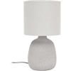Home Deco Factory, LA0039, Lampada in Ceramica Goffrata, Design Elegante e Raffinato, Ideale per Soggiorno o Camera da Letto, diffonde Una Luce Morbida e Rilassante, Altezza 40 cm, Colore Argento