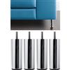 IPEA Piedini per Mobili e Divani modello ACQUAMARINA - Set di 4 Gambe in Metallo - Piedi dal Design Minimal per Poltrone, Armadi, Letti, Arredamento - Vite 10M - Colore Cromato - Altezza 130 mm
