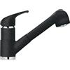 SCHOCK | Miscelatore Omega con Doccia, Monocomando con Bocca Girevole e Doccetta Estraibile a Doppio Getto, Colore Nero Assoluto, h177.5mm