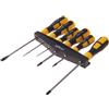 Work>it Work it by millarco® Set Cacciaviti 6 Pezzi con Barra di Supporto | Punte Piatte, Pozidriv e Torx | Impugnatura Soft Grip | Nero/Giallo