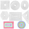 SENHAI - Set di 6 fustelle da taglio in metallo, diverse forme, poligonali, goffratura, strumenti per la creazione di biglietti, album e scrapbooking