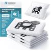Hinrichs Confezione da 4 sacchetti per aspirapolvere compatibili con Miele e Hoover, H03M, ricambio per Swirl M40, EDEKA E03, DM PR20 e Rossmann R080, a 3 strati, con chiusura igienica
