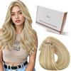 Hetto Extension Capelli Veri Microring Marrone dorato chiaro & Biondo chiaro con riflessi - Remy Capelli Umani Estensioni, Invisibile Adesive, Look Naturale per Uso Quotidiano 40g 50ciocche 30cm