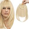 SEGO Frangia Capelli Clip Frangetta Finta Frontale Extension Hair Bangs Posticci Donna Toupet 30g #613 Biondo Chiaro