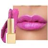 Oulac Rossetto Metallizzato Lucido Rosa, Rossetti Glitter Senza Profumo, Perlato e Brillante, Colore Intenso Lunga Durata, Formula Idratante Nutre le Labbra, Vegan & Senza Glutine, 15 Velocity
