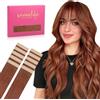 Wennalife Extension adesive di capelli umani, 30,5 cm, 10 pezzi, 20 g, rame scuro, con nastro adesivo