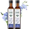 Monte Nativo Olio di Semi di Lino Monte Nativo (2x500ml) - Olio di Semi di Lino Spremuto a Freddo, Vergine e Non Raffinato - Acidi Grassi Omega Per il Benessere e la Cura della Pelle