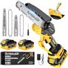 SundpeyPRO Mini Motosega a Batteria 8000mAh - 8/6 Pollici Brushless Mini Sega a Batteria per Potatura, Lubrificazione, Tensione Catena Senza Attrezzi, 900W, 21V Motosega Elettrica per Taglio del Legno