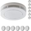 Safeliveo Rilevatore di Fumo con Batteria 10 Anni, Allarme Incendio 85 dB, Senza LED Lampeggiante, Conforme EN 14604, Funzione Silenziosa, Cuscinetti Adesivi Inclusi, Confezione da 6