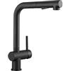 CECIPA Rubinetto Cucina Nero con 2 Getto, Miscelatore Cucina con Doccetta Estraibile, Rubinetto Lavello Cucina Nero Girevole a 360°, Miscelatore Lavello in Acciaio lnox (Nero)