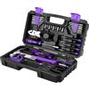 DEKOPRO Valigetta degli attrezzi DEKOPRO, cassetta degli utensili, 62 pezzi, set completo universale con utensili manuali (viola)