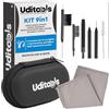 Udivita Kit Pulizia Apparecchi Acustici 9in1 Uditools - Set Accessori con Spazzole Scovolino Filo Ultra-Slim e Magnete Estrai-Batterie - Custodia Capiente - Compatibile con Protesi BTE RIC ITE e Auricolari